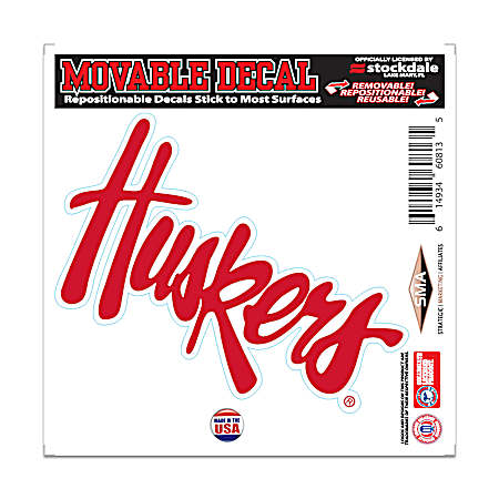 6 in x 6 in Nebraska Cornhuskers Movable Decal