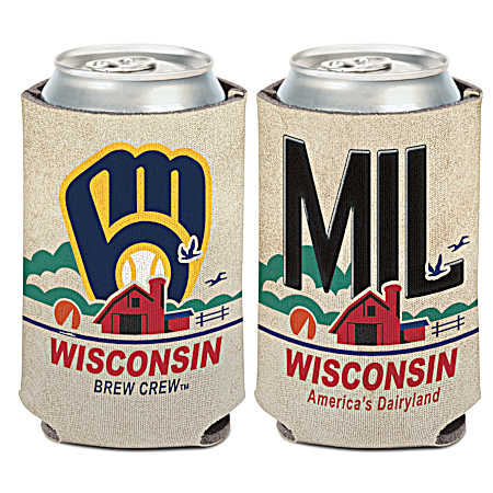 Milwaukee Brewers License Plate Neoprene Can Cooler