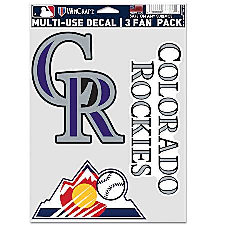 Colorado Rockies Multi-Use Decals - 3 Fan Pack