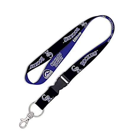 Colorado Rockies Black/Purple Lanyard w/ Detatchable Buckle
