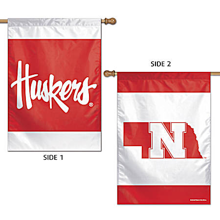 Nebraska Cornhuskers Logo Premium Vertical Flag