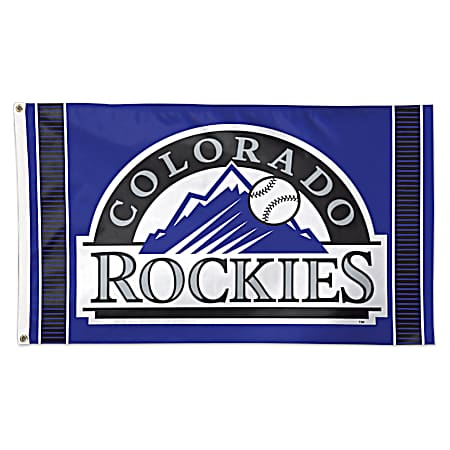 3 ft x 5 ft Colorado Rockies Logo Deluxe Flag
