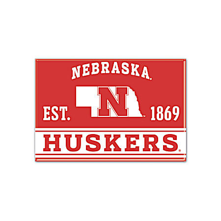 2.5 in x 3.5 in Nebraska Cornhuskers Metal Magnet