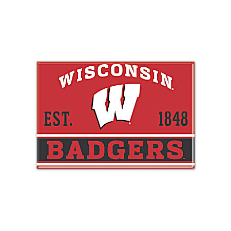 2.5 in x 3.5 in Wisconsin Badgers Metal Magnet