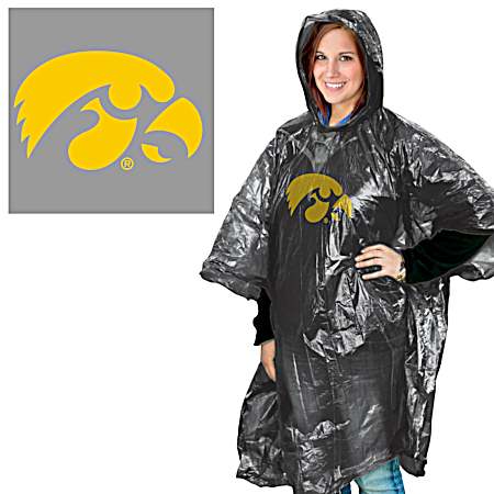 Iowa Hawkeyes Black Rain Poncho