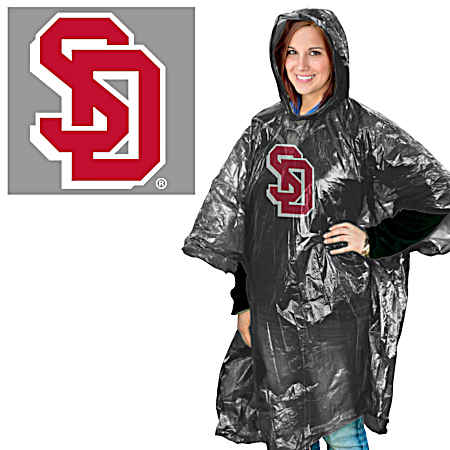 South Dakota Coyotes Black Rain Poncho