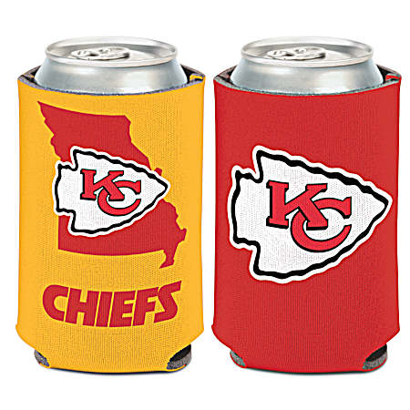 Kansas City Chiefs State Shape Neoprene Can Cooler
