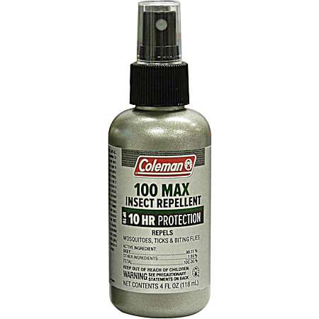 100 Max DEET 4 oz Pump Spray Insect Repellent
