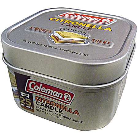 6 oz S'mores Scent Crackle Wick Citronella Candle