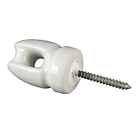 White Large Ceramic Lag Screw-In Insulator