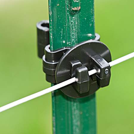 Black T-Post Pin-Lock Insulators - 25 Pk