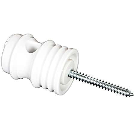 White Wood Post Self-Drilling Insulator