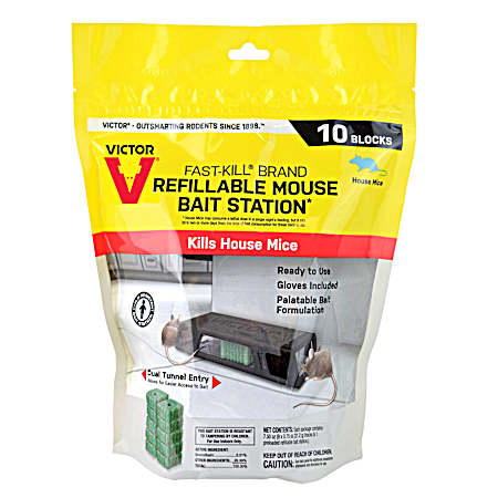 10 Blocks Fast Kill Refill Mouse Bait Station
