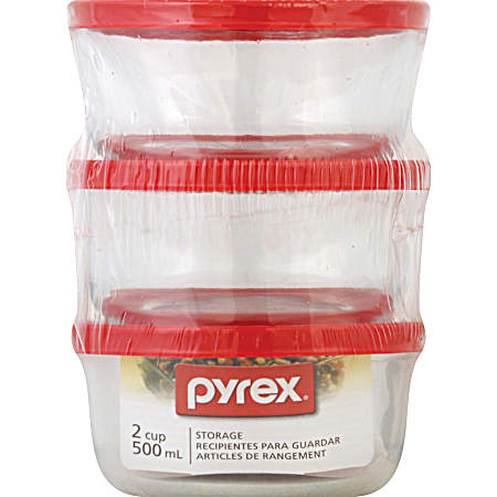 6 Pc. 2-Cup Round Storage Dish Set
