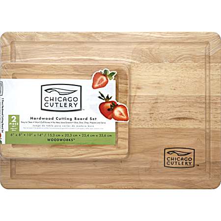 Woodworks Rubber Wood Cutting Board Set - 2 Pc.