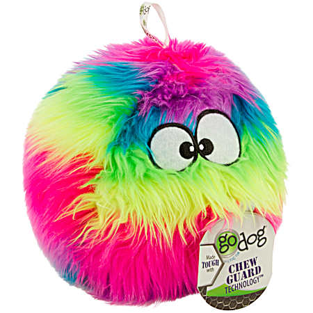 Furballz Large Rainbow Plush Squeaker Dog Toy