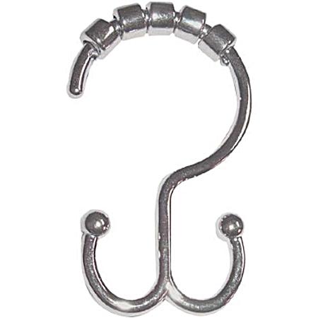 12 Pk. Double Roller Shower Hooks - Chrome
