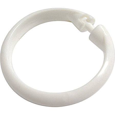 White Plastic Shower Rings - 12 Pk.