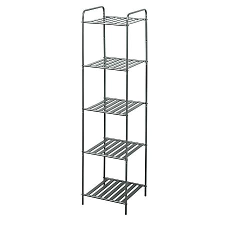 Zenna Home 13 in Satin Nickel Slat Style Linen Tower
