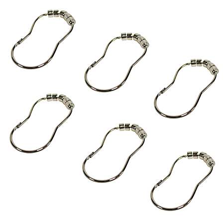 Zenna Home Roller Shower Curtain Rings - 6 Pk