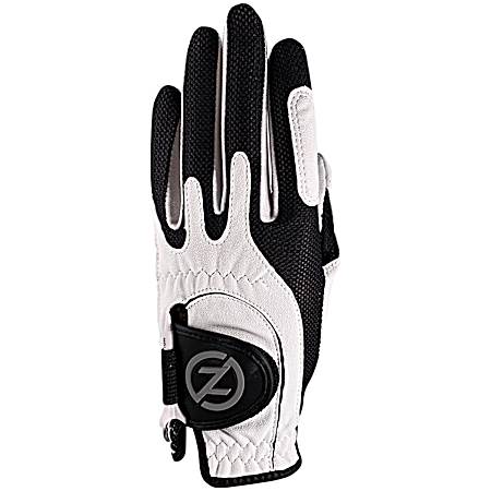 Junior Performance Synthetic White Golf Glove Universal-Fit  Left Hand