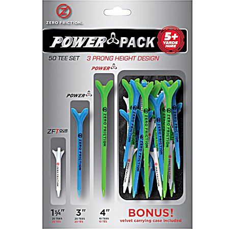 Power 3-Prong Tees Variety Pack - 50 Tee Set 