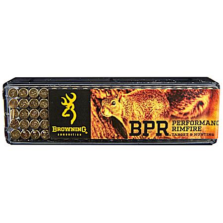 .22 LR BPR 40 Grain LHP HV Rimfire Rifle Cartridges - 100 Rounds