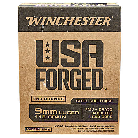 9mm USA 115 Grain FMJ Handgun Cartridges - 150 Rounds