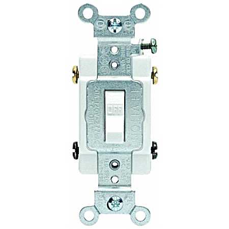 White Commercial Grade Toggle Switch