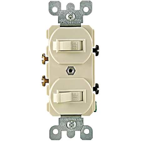 Standard 15 Amp Ivory Double Power Switch