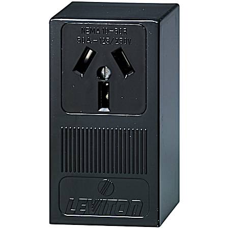 Black Straight Blade Surface-Mount Receptacle