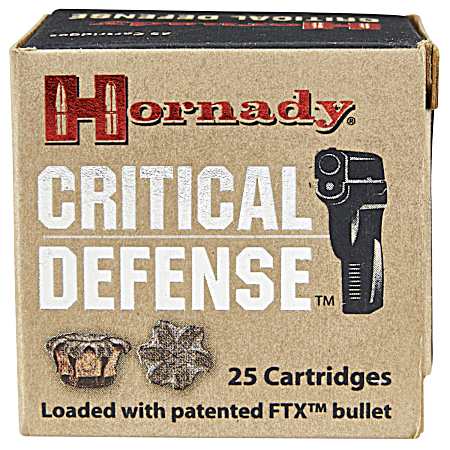 30 Carbine Critical Defense 100 Grain Rifle Cartridges - 25 Rounds