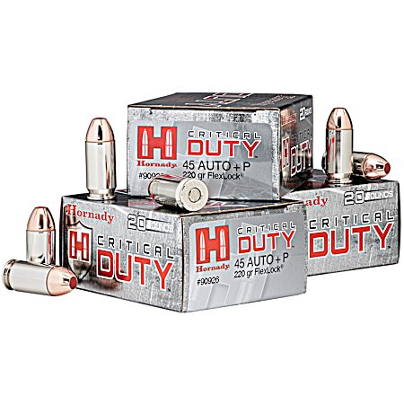 .45 ACP FlexLock Critical Duty 220 Grain Handgun Cartridges - 20 Rounds