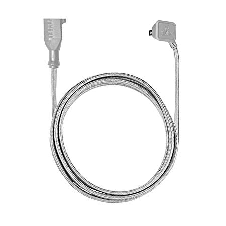 7 ft Grey Fabric Covered 16/3 One-Outlet Designer Extension Cord