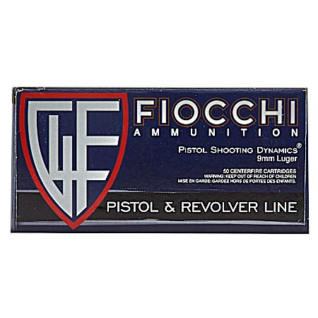 9mm Range Dynamics 115 Grain FMJ Centerfire Handgun Cartridges - 50 Rounds