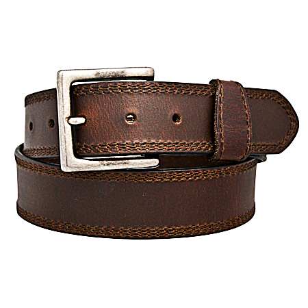 Men's Triple Stitch Belt - Brown