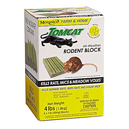 1 lb Tomcat All-Weather Rodent Block - 4 Pk