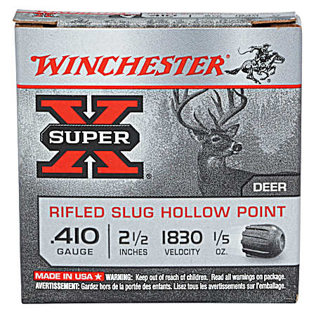 .410 Gauge Super-X Rifled Slug Hollow Point 2-1/2'' Shotshells - 5 Rounds