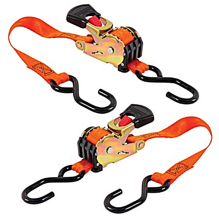 8 ft Ratchet Retractable Tie Down - 2 Pk