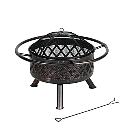 32 in Round Steel Wood-Burning Fire Pit