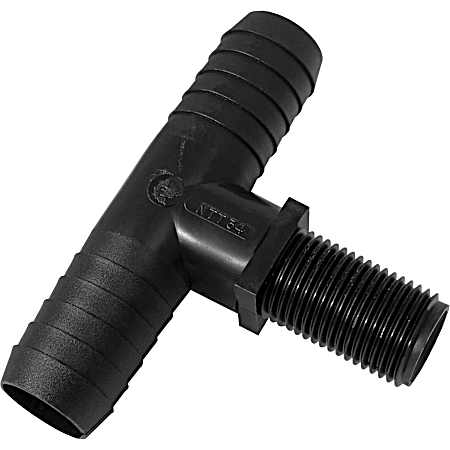 Tee Nozzle Fitting, 11/16 in. UN x 3/8 in. Barb