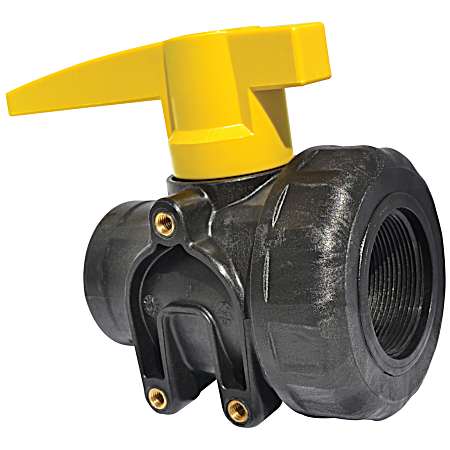 1/2 in FPT Black/Yellow Polypropylene Single Union Ball Valve