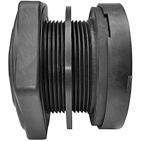 FPT Black Polypropylene Bulkhead Fitting EPDM Gasket