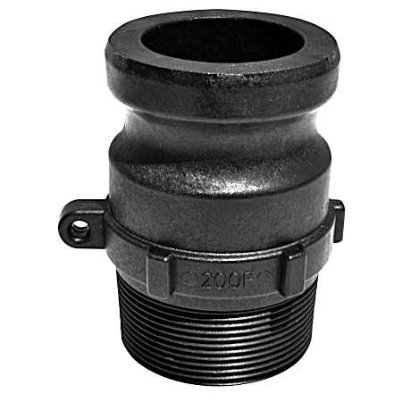 1-1/2 in MPT x Male Black Polypropylene Cam Coupler Part F