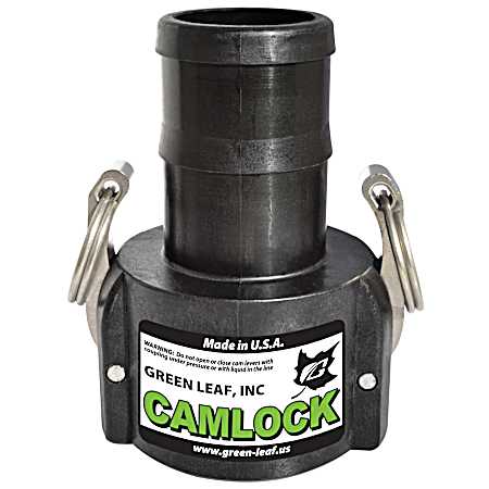 2 in Hose Barb x Female Black Polypropylene Cam Coupler Part C
