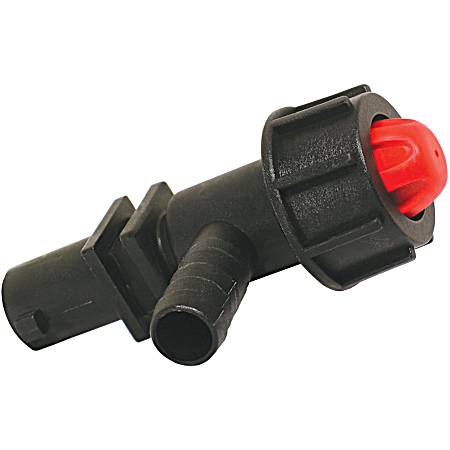 1/2 in Hose Barb Black Polypropylene Quick Attach Nozzle Body Elbow w/ Check Valve