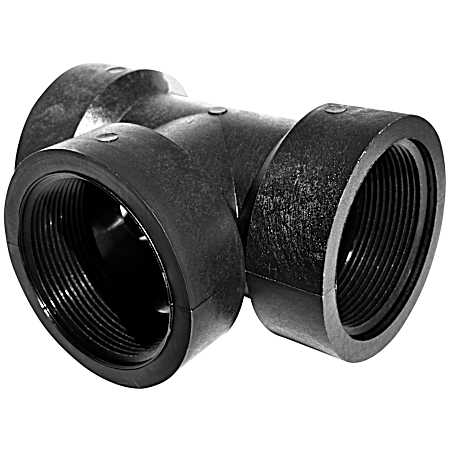 3 in FPT Black Polypropylene Heavy-Duty Pipe Tee