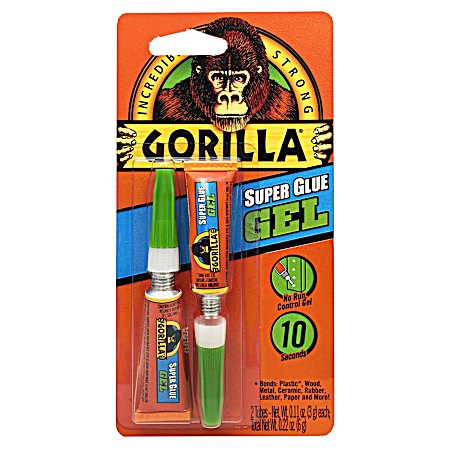 0.11 oz Super Glue Gel Tubes - 2 Pk