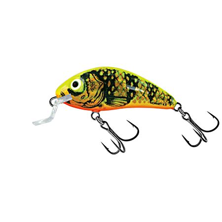 Gold Fluorescent Perch Rattling Hornet Shallow Runner Crankbait