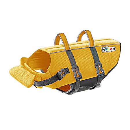Granby Yellow Splash Dog Life Jacket w/ Rescue Handle